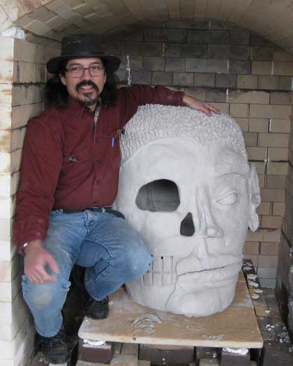 Robert and his big head in the kiln